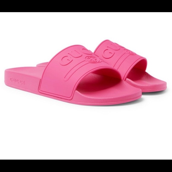 pink gucci slides womens